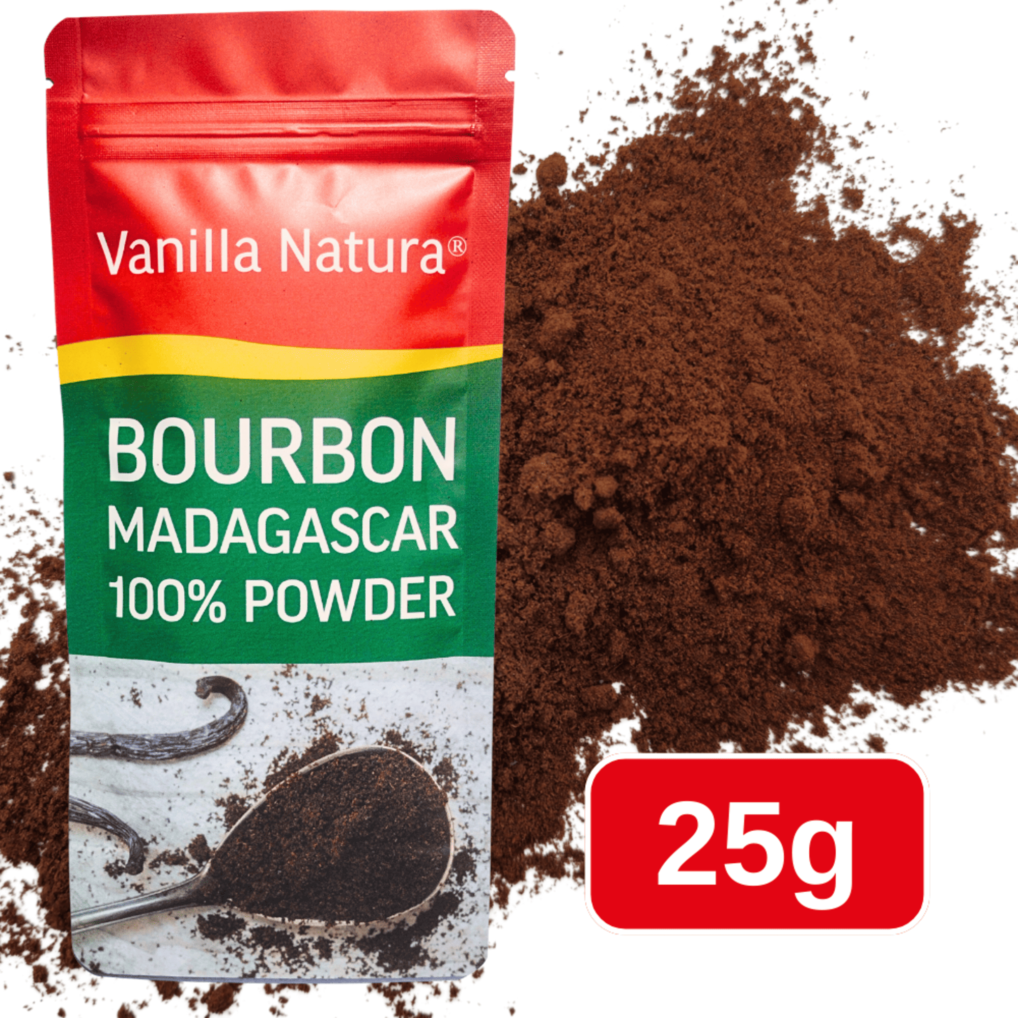 25g • Poudre de Vanille Bourbon de Madagascar 100% Gousse Broyée • Vanille en Poudre Qualité Premium • Longue Conservation • Sélection Prestige Vanilla Natura